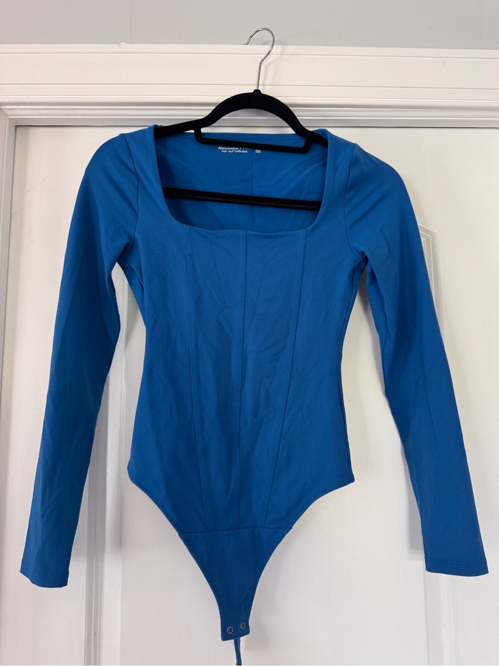 Abercrombie & Fitch Blue Square Neck Long Sleeve Bodysuit